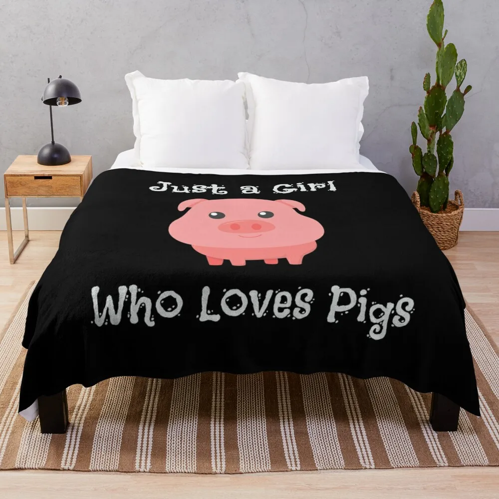 

Just a Girl Who Loves Pigs Cute Baby Pig Piglet Throw Blanket Vintage Blanket Summer Bedding Blankets