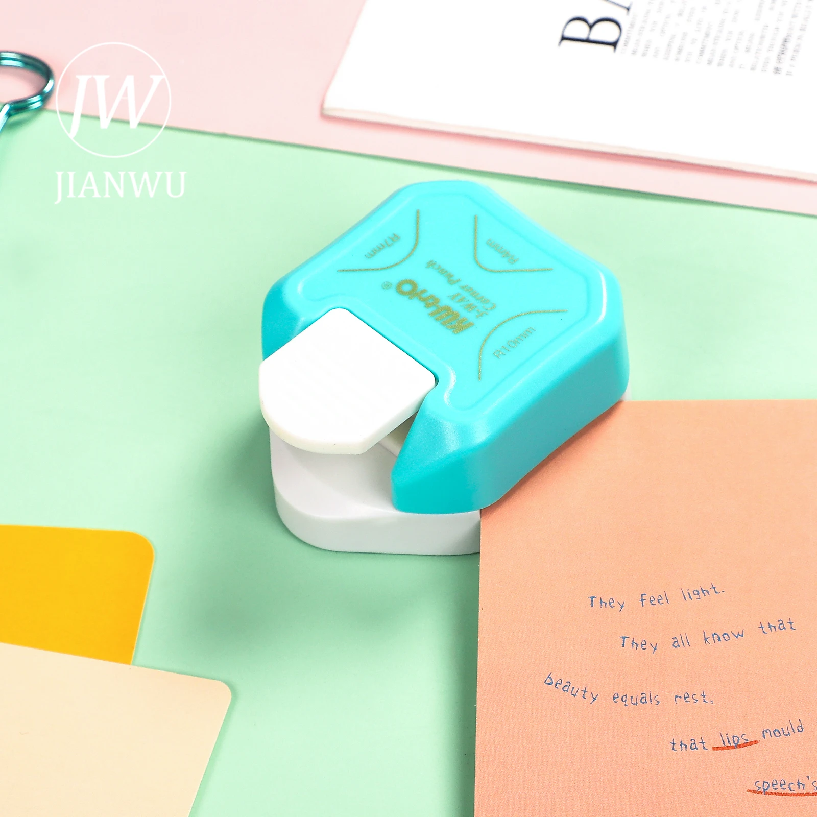 JIANWU 3 In 1 Fillet Cutter Paper Puncher Circle Pattern Photo Scrapbooking Card Paper Punching Machine Office Binding Supplies