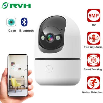 5MP Wifi IP Camera iCsee Smart Home Auto Tracking RJ45 5MP Full Night Vision Network Wireless CCTV Video Baby Security Camera 1