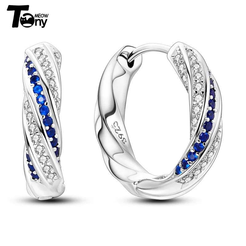 925 Sterling Silver Hoop Earrings For Women Star Moon Paint Feather Musical Note Colorful Zircon Fashion Earrings Women Gift