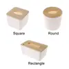 Home Kitchen Wooden Plastic Tissue Box Solid Wood Napkin Holder Case Simple Stylish Bamboo cover Hotel storage box 2