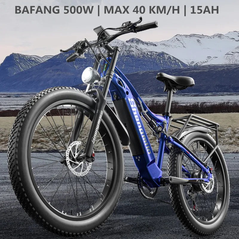 

Shengmilo MX03 Electric Bike 48V 500W Bafang Snow Ebike Aldult Electric Bicycle 3.0 Fat Tire e bike mountain bike Electric moped