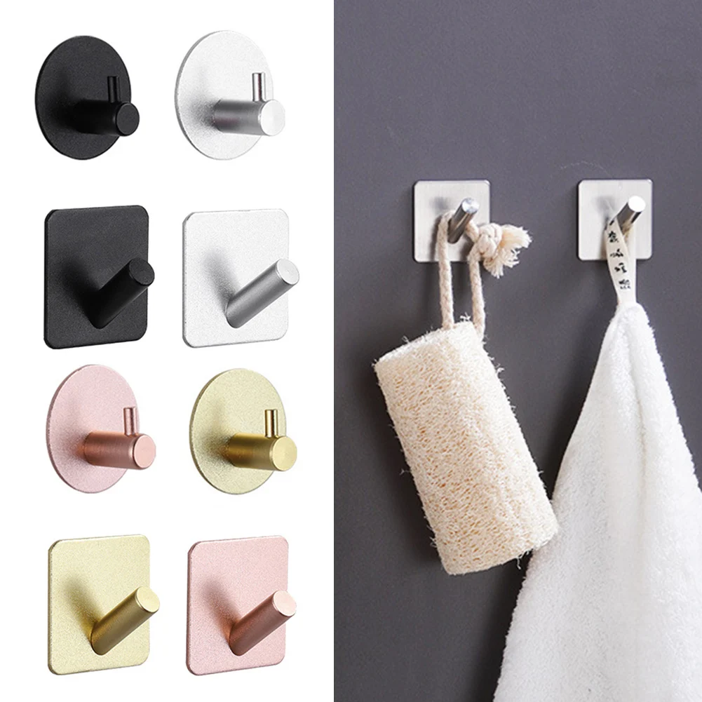 

Self Adhesive Wall Coat Rack Key Holder Rack Towel Hooks Clothes Rack Hanging Hooks Bathroom Accessories