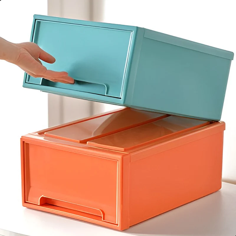 Closet Storage Drawer Box Large Plastic Drawer for Clothes Stackable  Wardrobe Sundries Organizer Household Cabinet Storage Bins