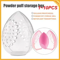 1~10PCS Makeup Egg Storage Box Dust-proof Makeup Organizer Cosmetic Sponge Storage Box Transparent Egg-shaped Storage Case Make 1