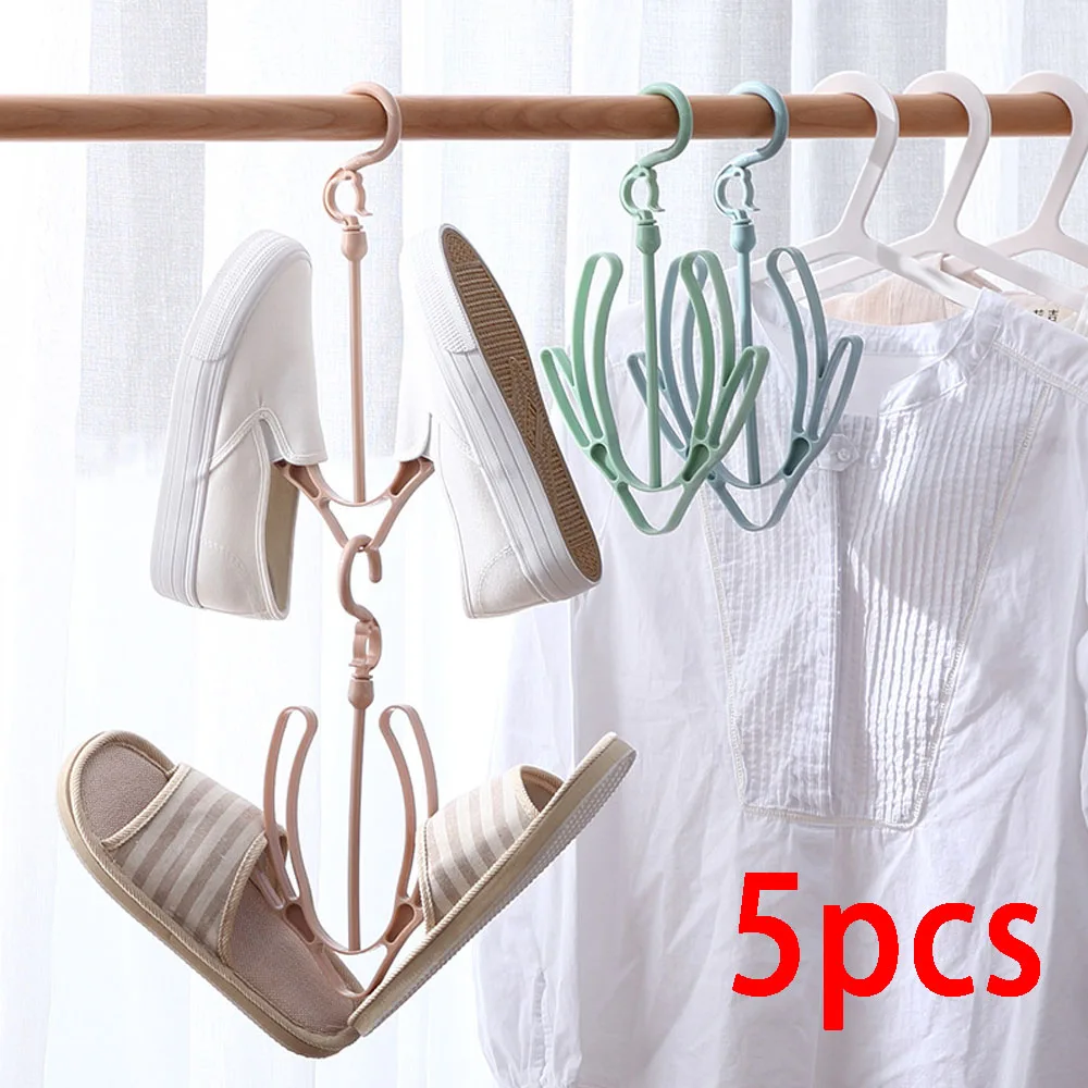 5Pcs Shoe Rack Hanging Shoe Rack Sun Hanger Hook Plain Windproof