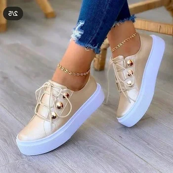 Women Casual Sneakers Woman Fashion Spring Leather PU Sneakers Female Platform Vulcanize Shoes Zapatillas De Mujer 1