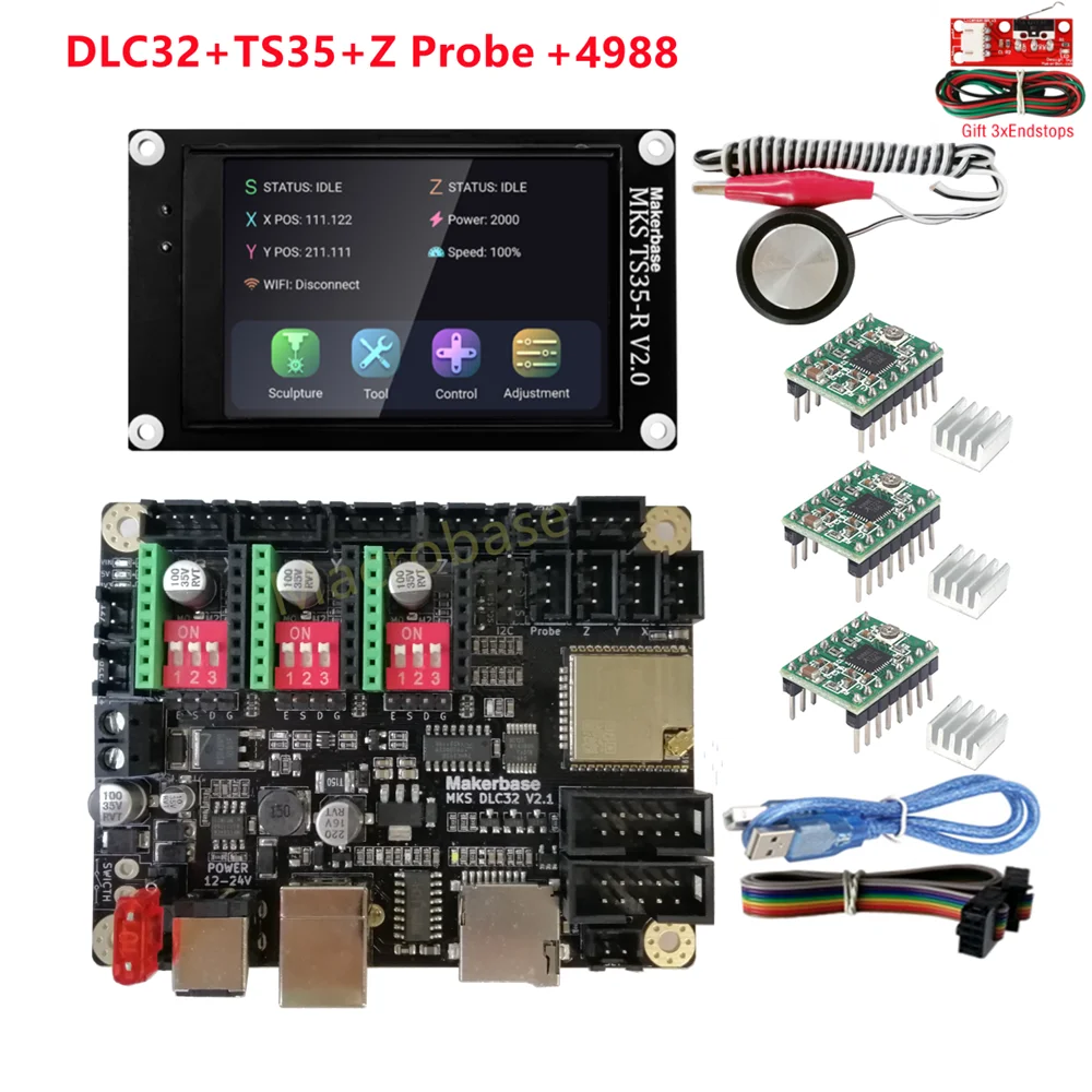 Mks Dlc32 V2 32bits Grbl Offline Controller Ts35-r Lcd Display Cnc3018 Max Pro Upgrade Kits For Cnc Laser Engraving Machine - 3d Printer Parts & Accessories - AliExpress