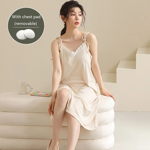 Nightgowns for Women with Built in Bra Removable Pads Nightshirt Dress