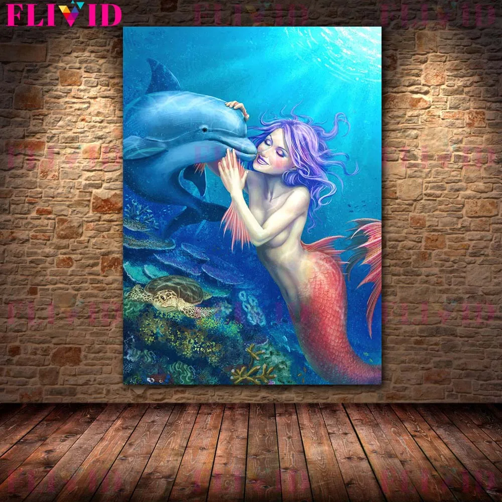 Mermaid Wall Art for Girls Room, Cute Mermaid Art Print, Siren Mermaid  Décor for Girl, Mermaid Beach Décor, Coral Art Print, Koi Fish Art