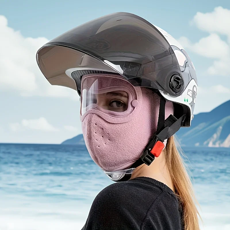 Winter Warm Breathable Face Mask with Removable Clear Lenses & Adjustable Closure