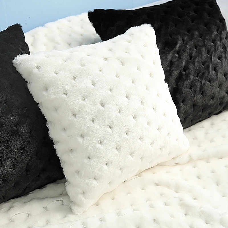 

Faux Fur Cushion Throw Pillows Decor Home Outdoor Garden Cushions for Decorative Sofa Bedroom Bed Cushion 45*45cm
