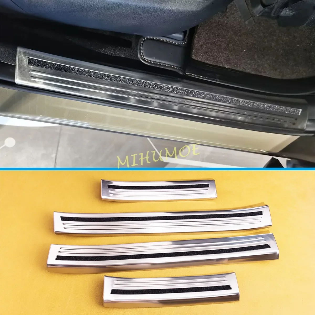 Sainless 스틸 내부 문짝 씰 스커프 보호대 가드, 마즈다 CX50 CX-50 2023 2024 실버