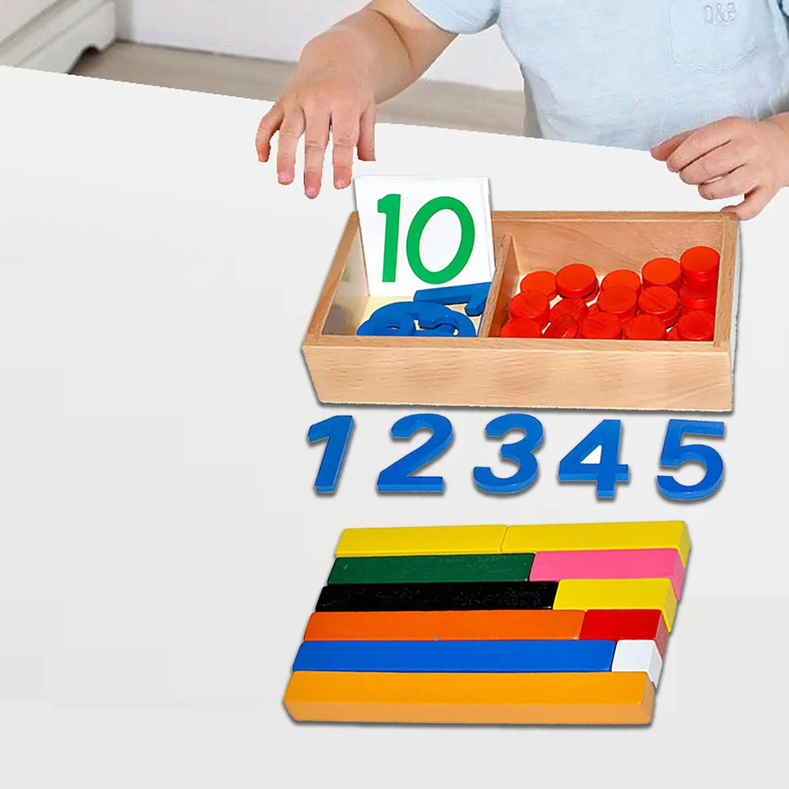 

Montessori Number Cards & Counters Mathematics Teaching Aids Educational Toy for Preschool Kids Children Kindergarten Homeschool