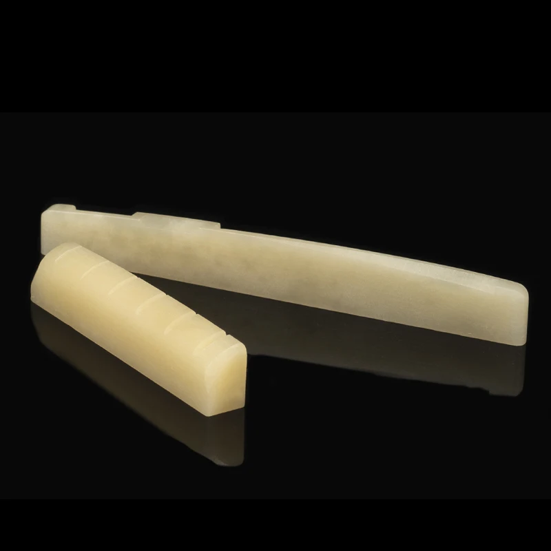 Wosion Bovine bone primary color Acoustic guitar ,Classical guitar nut slotted, upper and lower nuts slotted in various sizes。