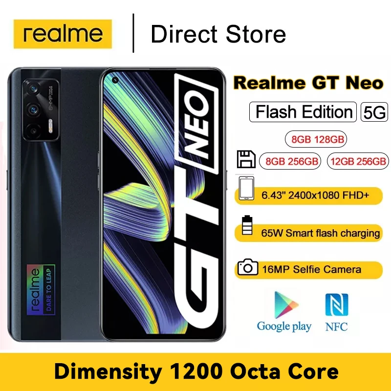 best android cell phone for the money Realme GT Neo 5G Mobile Phone X7 Max 6.43" FHD+ 120Hz Super AMOLED Dimensity 1200 Octa Core Cellphone 4500mAh 64MP AI Triple Cam samsung dual sim phone price