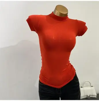 High Neck See Through Tops 4