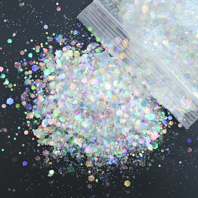 50g/bag 3d Holographic Iridescent Nail Art Glitter Ultra-thin Mixed Hexagon  Sequins Sparkly Chunky Flakes Manicure Decoration J3 - Nail Glitter -  AliExpress