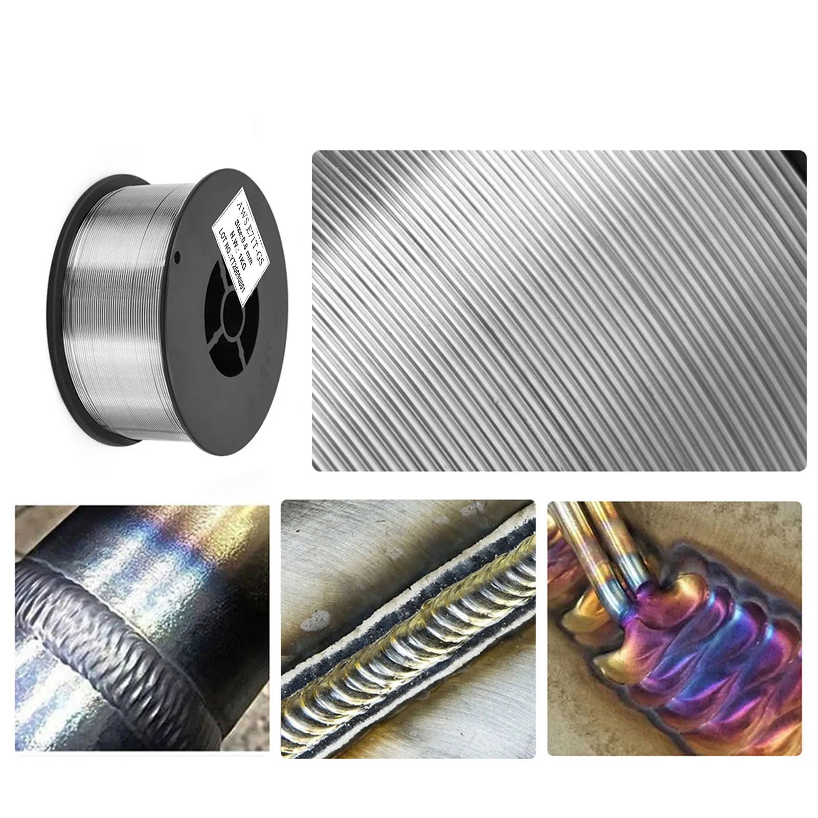 0.8mm 1KG Flux Cored Wire Mig Welding Wires Gasless Stainless Steel Wire Iron Welding Carbon Steel Welder Accessories