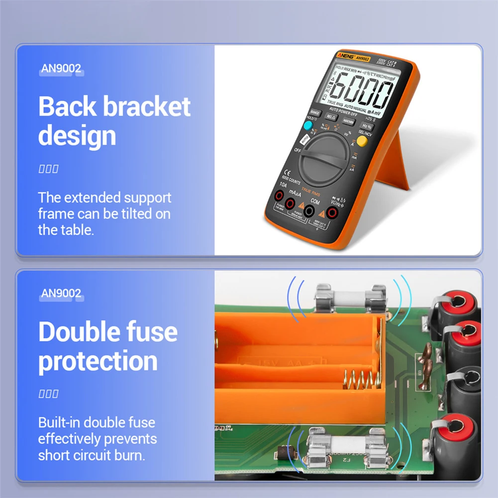 ANENG AN9002 Bluetooth Digital Multimeter 6000 Counts Professional MultimetroTrue RMS AC/DC Current Voltage Tester Auto-Range digital multimeter