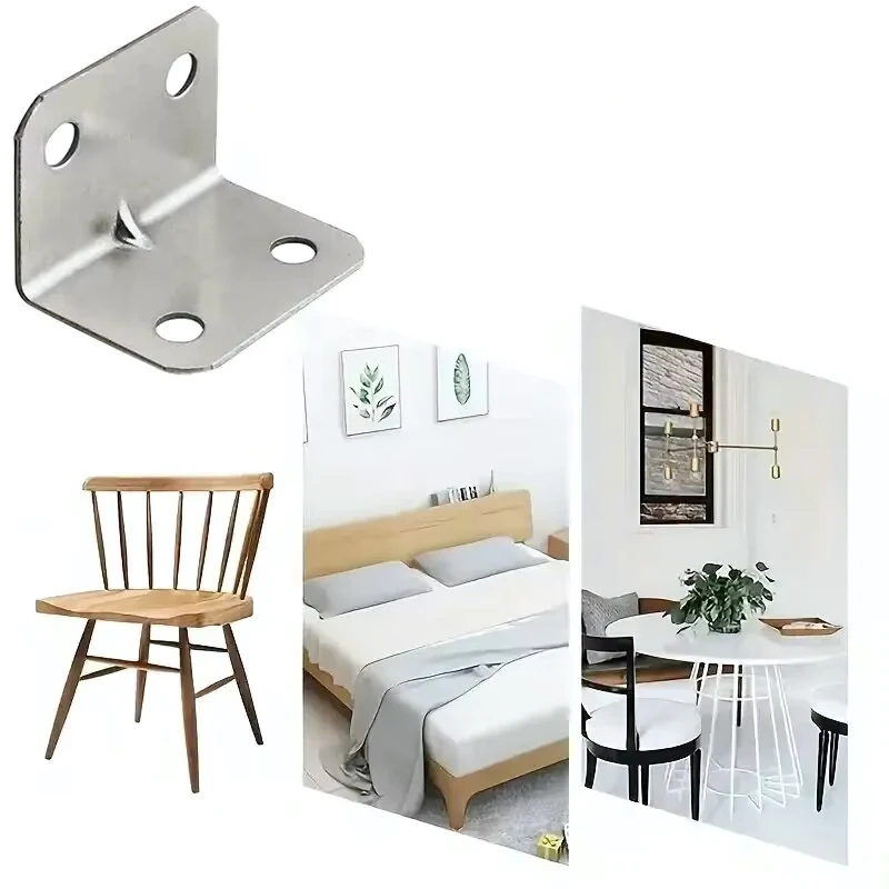 Stainless Steel Corner Brackets 90 Degree Right Angle Fixed Connectors Furniture 90-degree Angle Iron Plate Bracket 20pcs