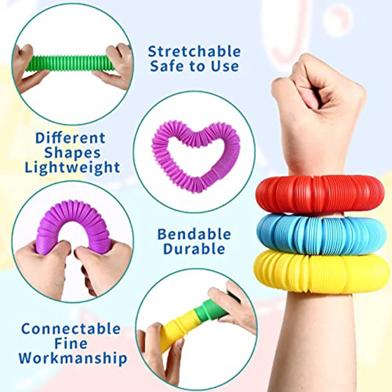 Rainbow Pop Tube Sensory Toys 2