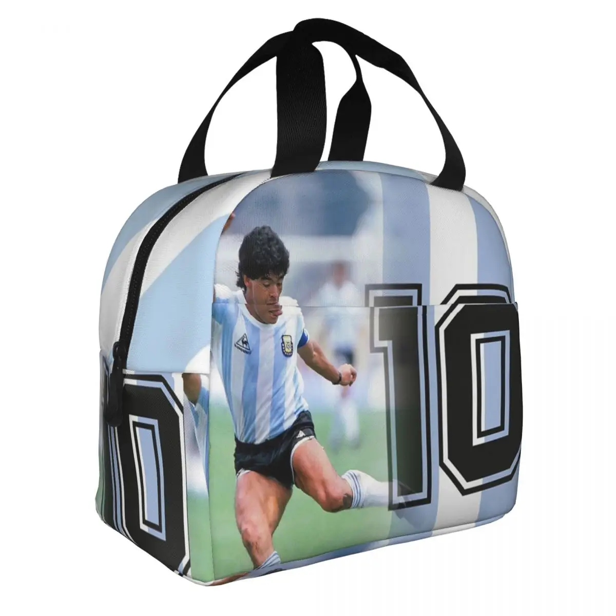 

Diego Maradona 10 Insulated Lunch Bags Argentina Football Soccer Legend Meal Container Cooler Bag Tote Lunch Box College Men