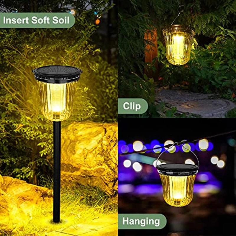 LED Solar Pathway Lights Outdoor Landscape Path Waterproof  Driveway Long Lasting LED Walkway Back Yard for Garden Lawn Patio super bright solar light outdoor waterproof wall lamp patio lights with human sensor automatic light 3000mah long battery life
