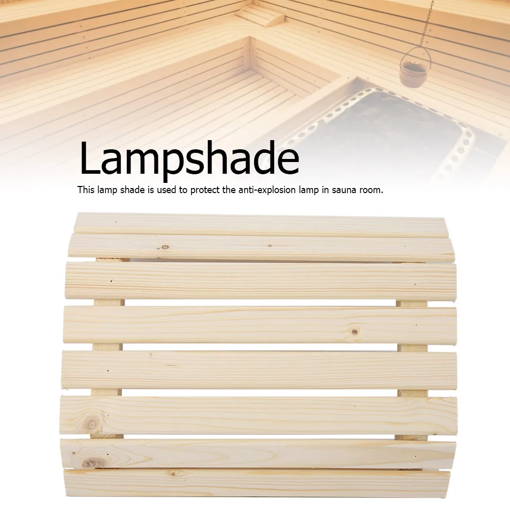 Practical Wood Lampshade for Steam Room/Sauna Room Accessories Anti-explosion Light Lamp Shade Wooden Protection Tool for lamps