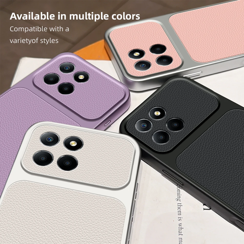 Luxury Leather Matte Back Cover with Lens Protection