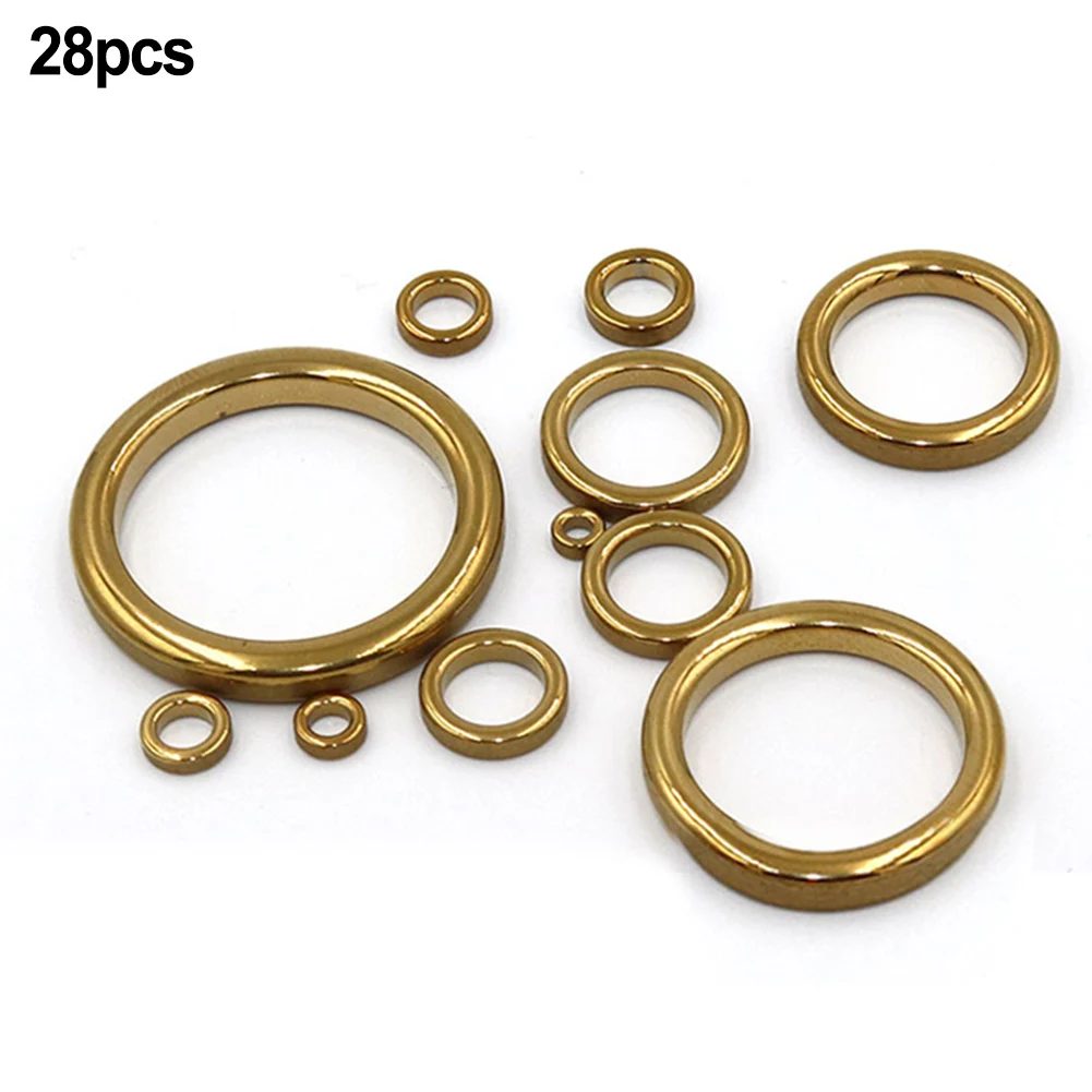 

28Pcs Fishing Rod Repair Kit 28Pcs Fishing Rod Repair Kit Resistant Rod Eye Replacement Kit Fishing Rod Guides Alconite Ring