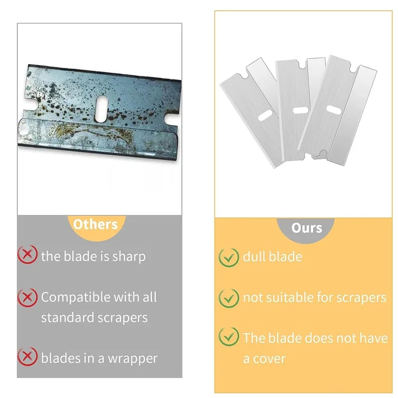 20Pcs Razor Scraper Blades Plastic Scraper Replacement Car Sticker Remover Decals Window Glass Clean Glue Remover razor blade scraper