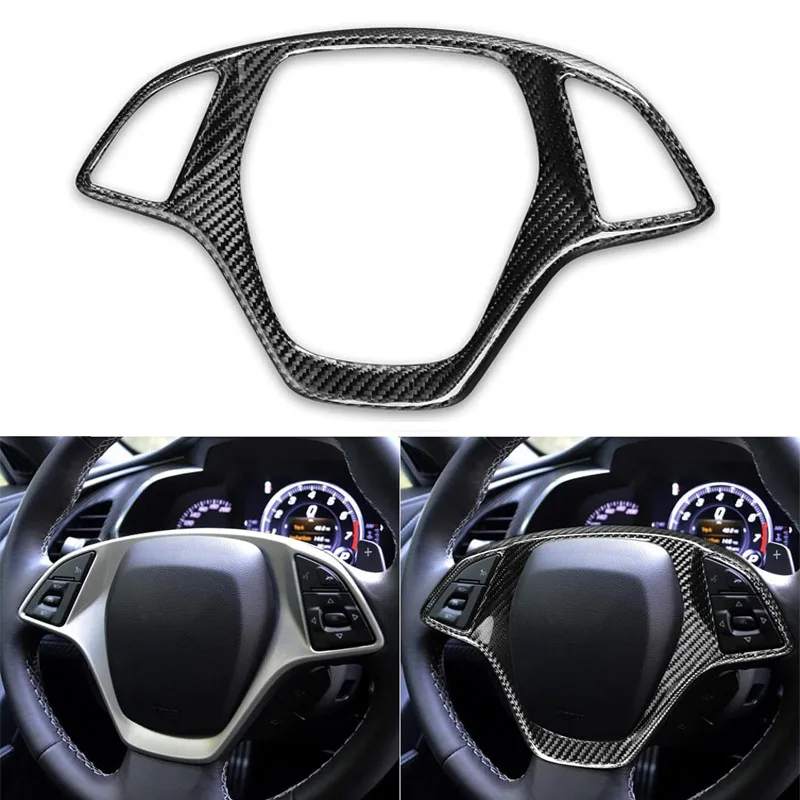 

Carbon Fiber Look Steering Wheel Cover Molding Cover Trim For Chevrolet Corvette C7 Z06 Z51 ZR1 Stingray Grand Sport 2014 - 2019