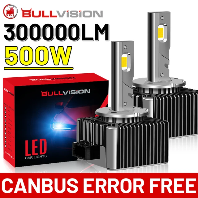 Bullvision D3S phares LED HID D1S D2S D4S D5S D8S D1R D2R D3R Turbo LED  35000LM puce CSP double face 6500K 4300K 90W Plug & Play