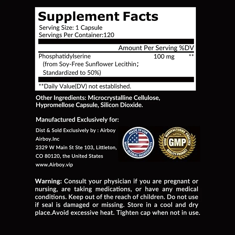 Phosphatidylserine Capsules Enhance Memory Concentration Refresh Mind Relieve Stress