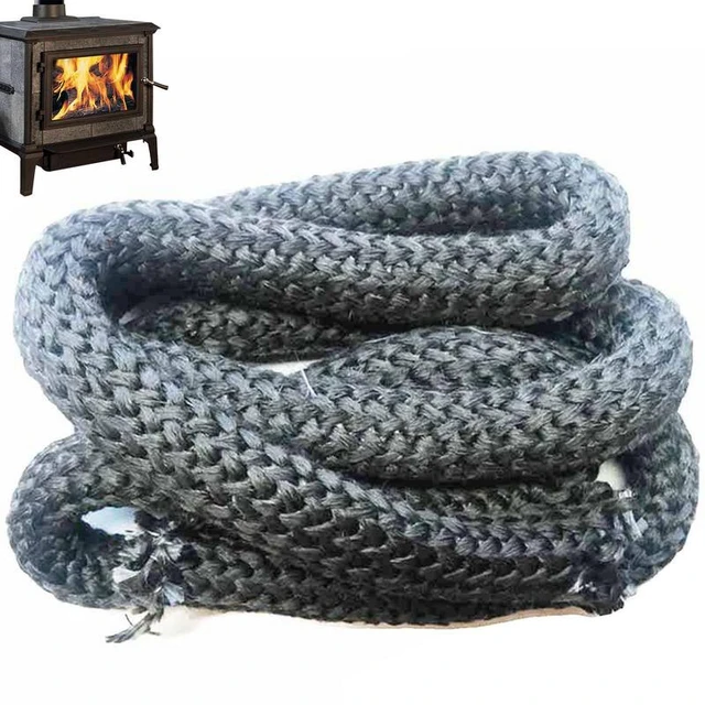 Fireplace Rope Gasket Graphite Impregnated Fiberglass Gaskets  High-Temperature Cement Gasket Kit Replacement For Wood Stoves