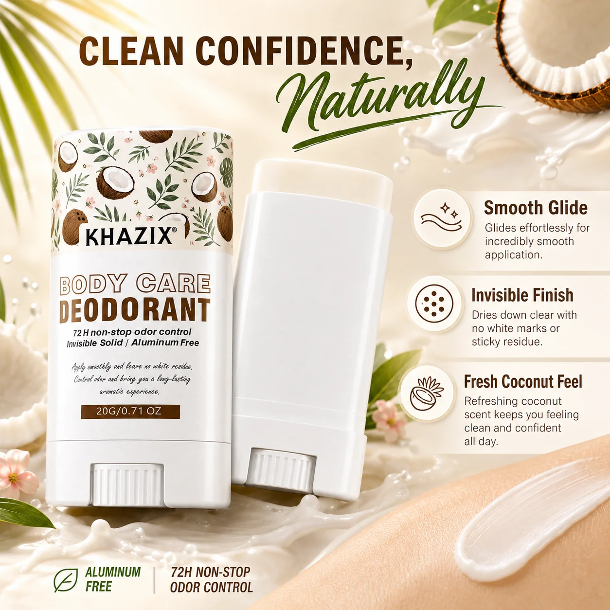 Deodorante stick per ascelle | Formula a doppia azione contro gli odori | Burro di Karité e Oli Essenziali Infusi | Freschezza Delicata e Duratura. Bo - immagine 6