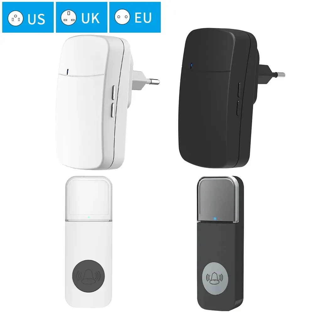 Wireless Doorbell Waterproof 150M EU UK US Plug Remote Control Intelligent Doorbell 38 Melody Alarms wireless doorbell