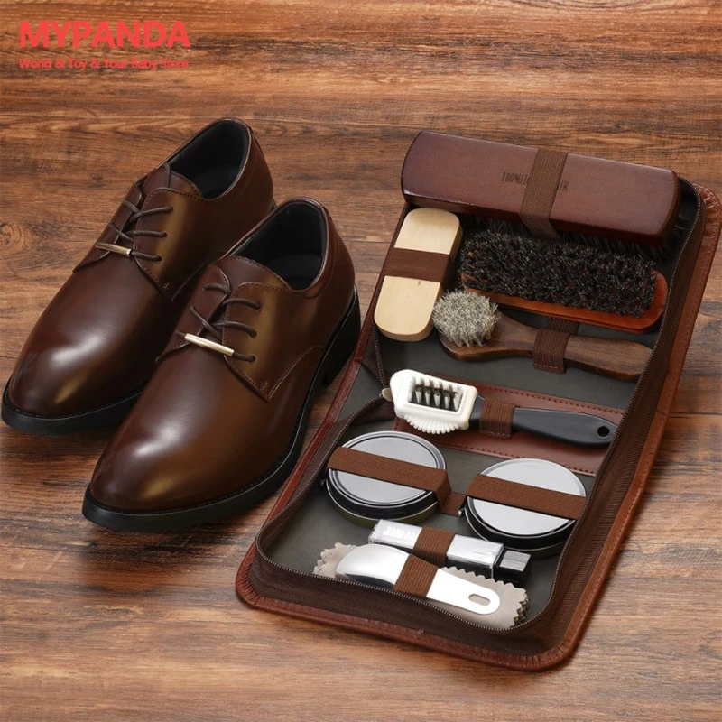 

HorseHair Shoe Brush Set Leather Care Cleaning Polishing Tools Cleaner Shoehorn White Shoes Maintenance Kit Soft Wood Washing