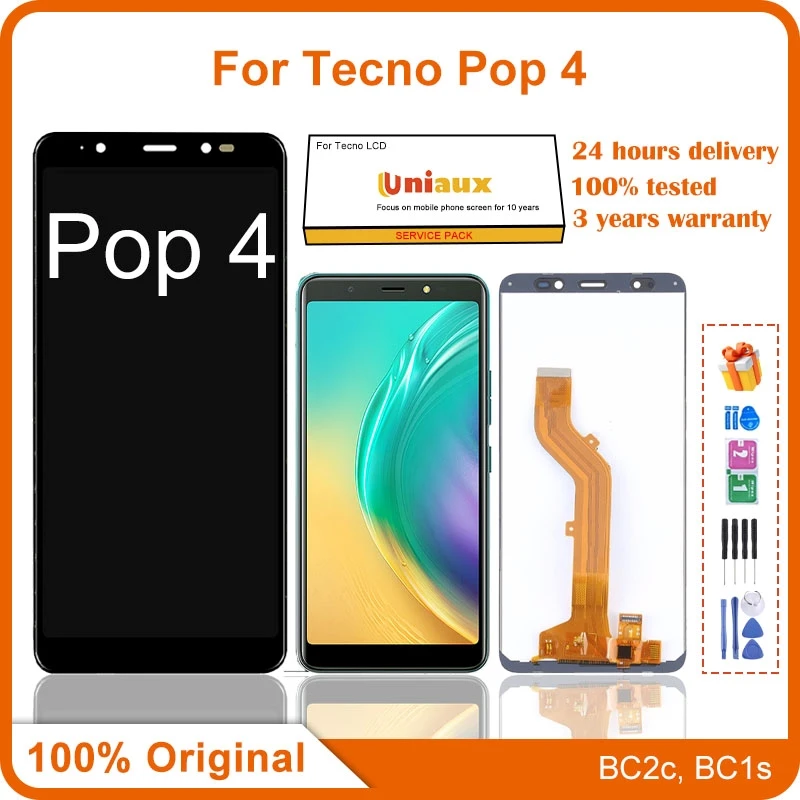 

6.0" Original For Tecno POP 4 BC2 LCD Display Touch Screen Digitizer Assembly POP4 BC2c NEW LCD Repair Replacement Parts