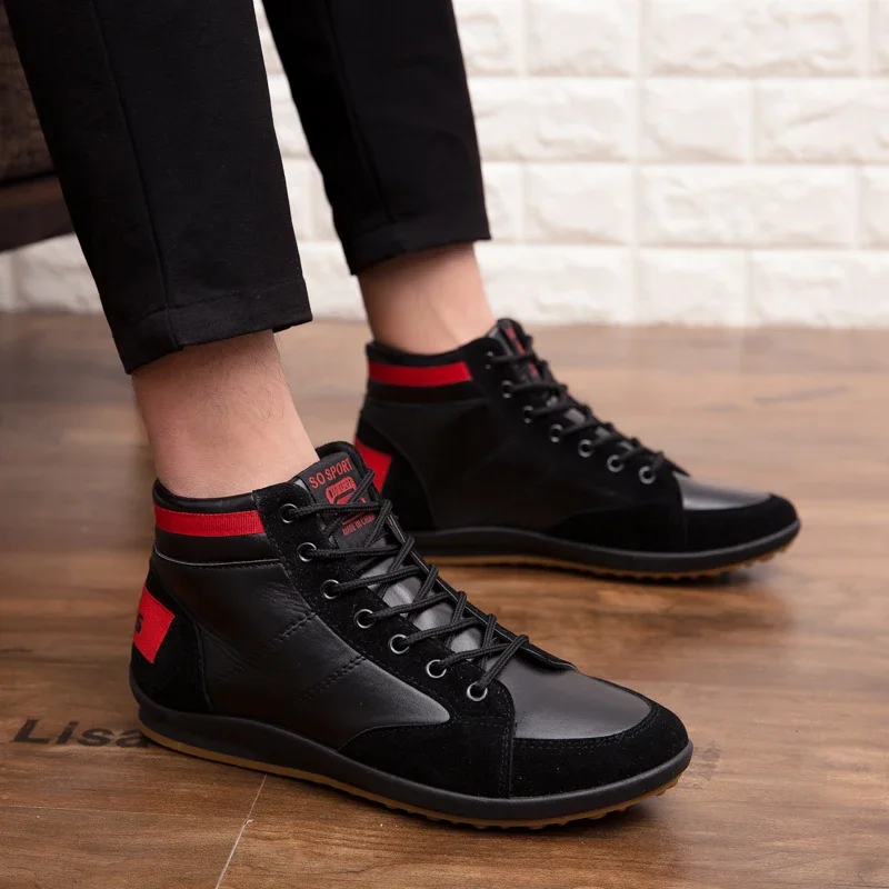 Men's Retro Ankle Boots, Wear-resistant Slip-resistant Lace-up Walking Shoes For Outdoor, Spring Autumn And Winter ladies running shoes european and american style autumn sports luminous casual non slip wear resistant lace up thick soled shoes