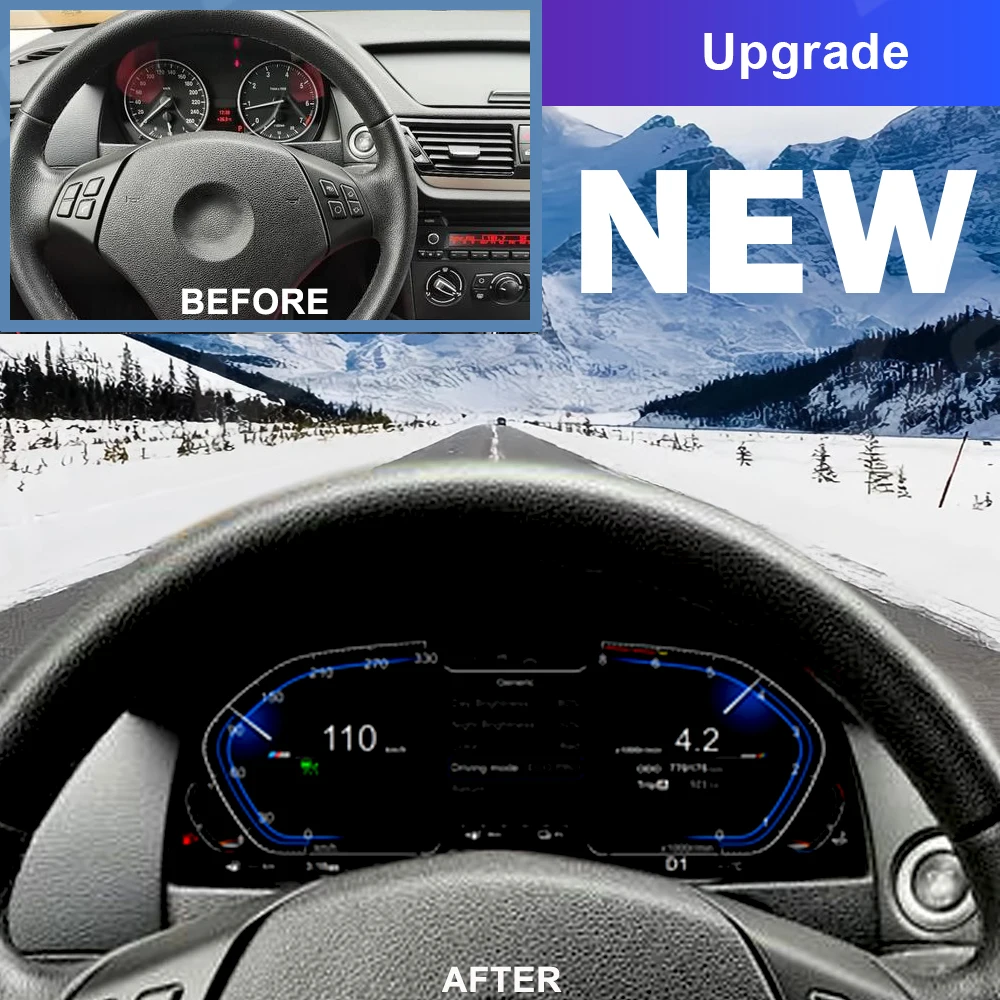 카바르 신형 LCD 디지털 계기판 클러스터 디지털 속도계 BMW E84 2006-2013용 계기판 스크린 업그레이드 스포티