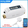 Haozee Tuya Smart WiFi Water Valve Shutoff Water Flow Meter Built in Rechargable Battery for DN20 3/4-Inch Diameter Pipe 1