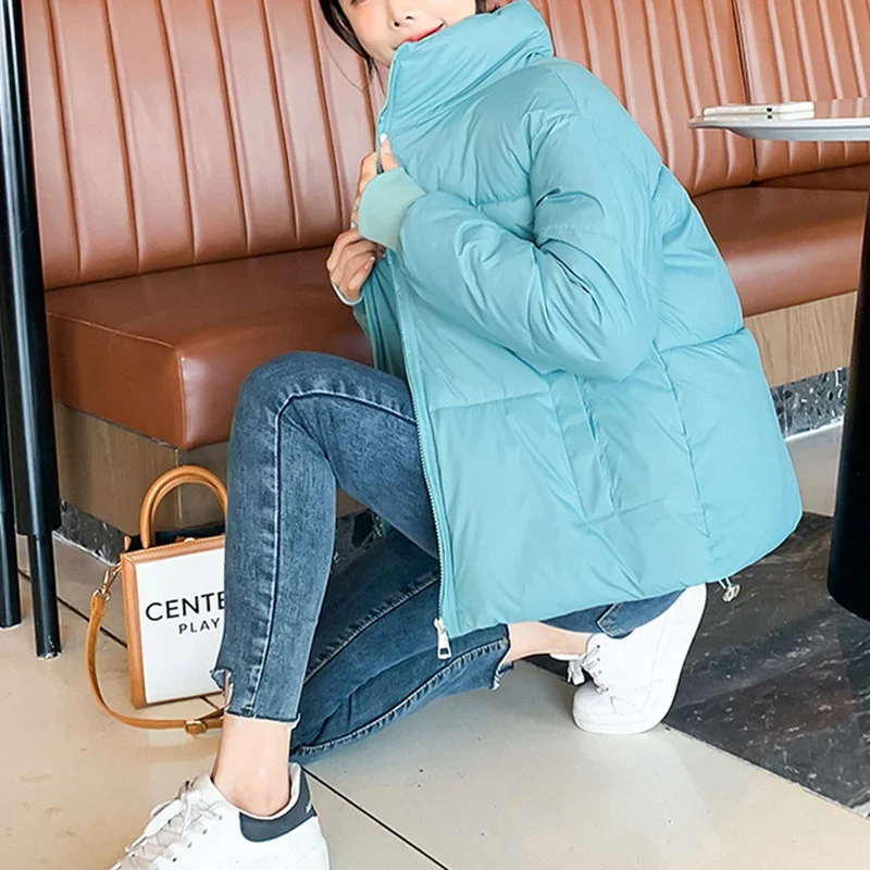 2024 New Fall Winter Female Warm Solid Bread Clothes Women Korean Style Loose Fashion Parkas Thickened Jackets Down Cotton Coats