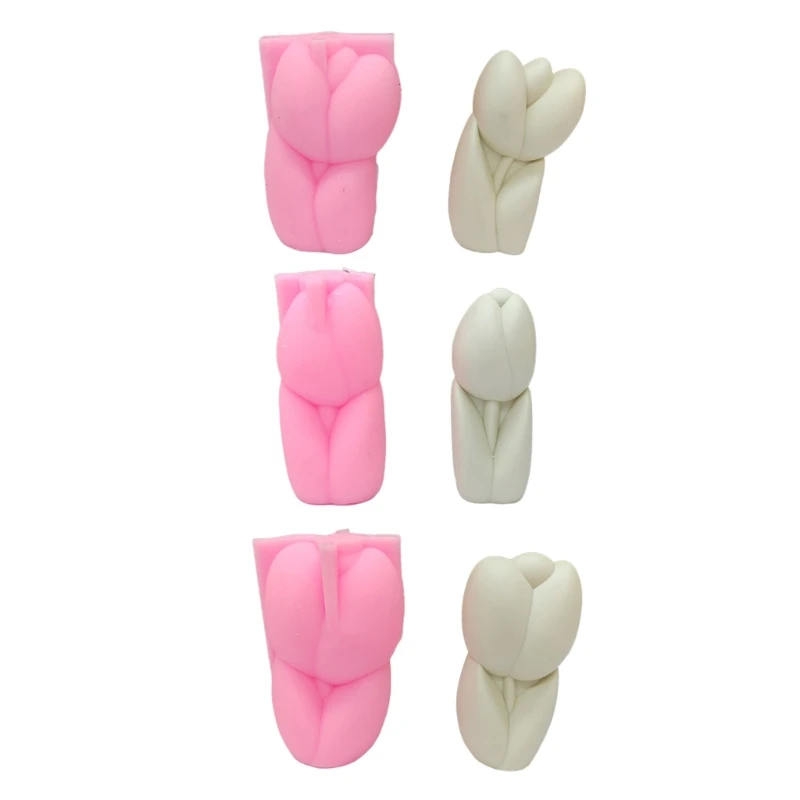 3D Tulips Shaped Mold Stylish Flower Silicone Casting Molds Wax Making Mould Plants Themed Home Decorations Dropship