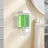 250ml Manual Soap Dispenser Transparent Wall Mounted Bathroom Sanitizer Shampoo Shower Gel Container Bottle 3