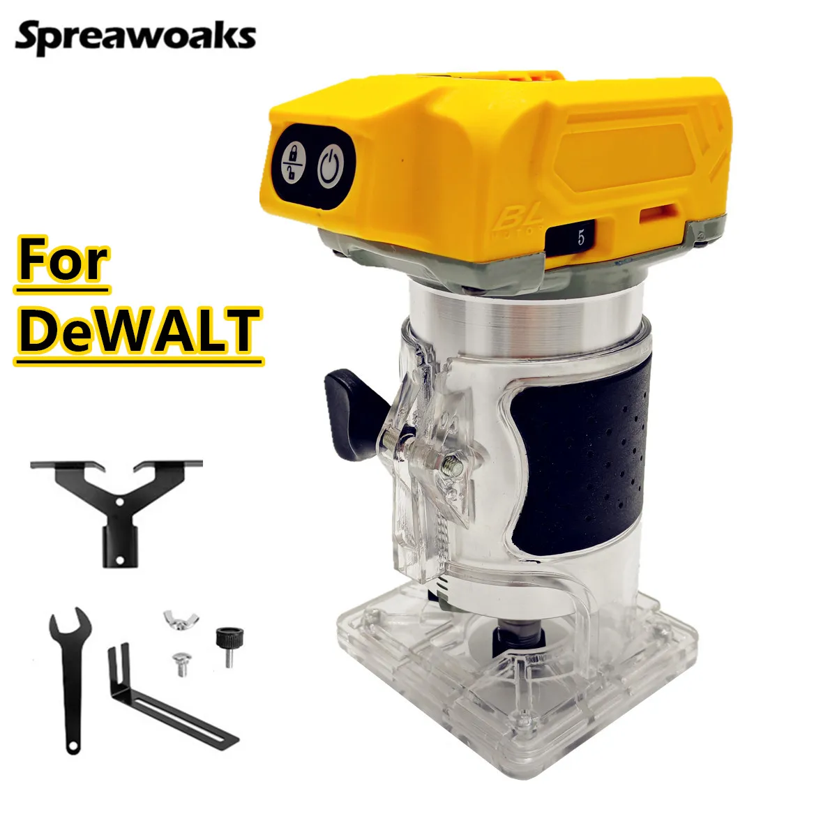 Brushless Trimming Machine Electric Trimmer Wood Router Woodworking Milling Engraving Slotting Power Tool For DeWALT 20V Battery