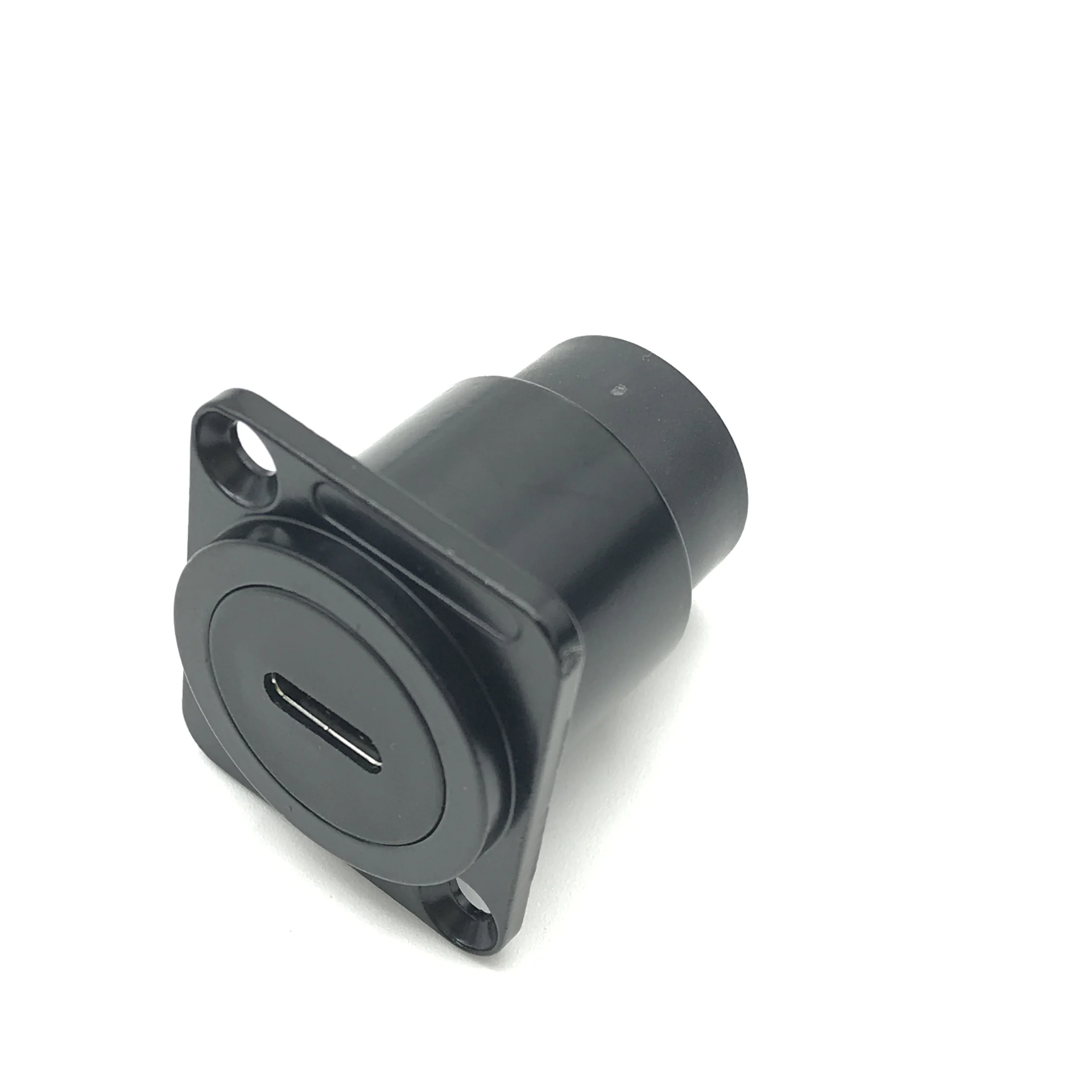 Liga de Zinco Rodada Tipo-c Tomada Fêmea D-shape Usb Chassis Painel Mount Connector Black Sliver Indústria Impermeável Extensão - Imagem 3