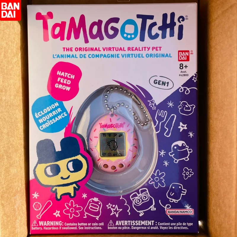 

Оригинальный электронный автомат для домашних животных Bandai Tamagotchi, английская версия, игровая консоль первого поколения, подарки, игрушки