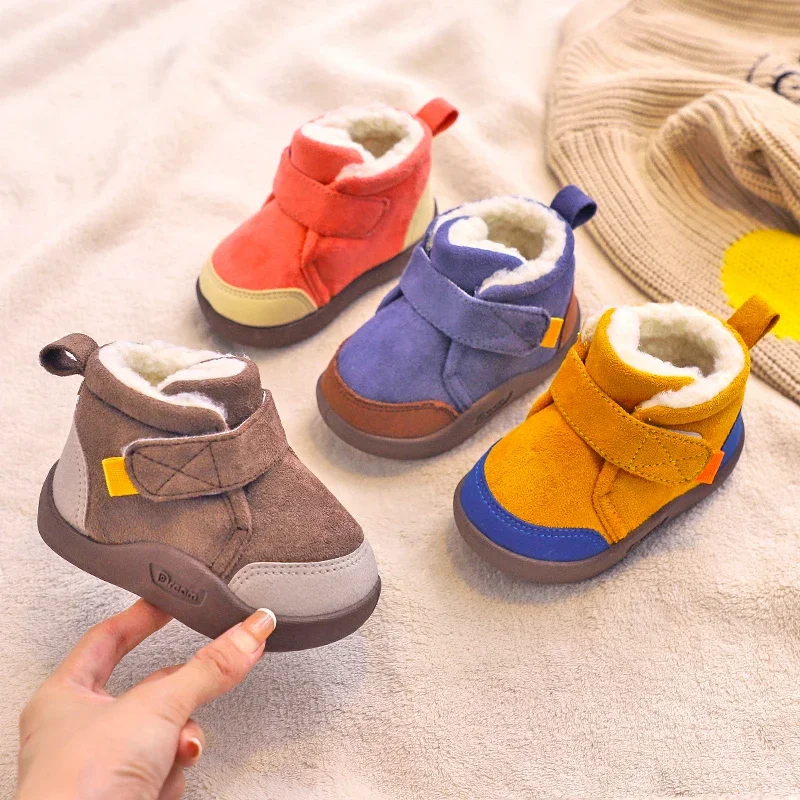 Infant Toddler Baby Boots Winter Girls Boys Snow Boots Warm Plush Outdoor Soft Bottom Non-Slip Children Kids Shoes